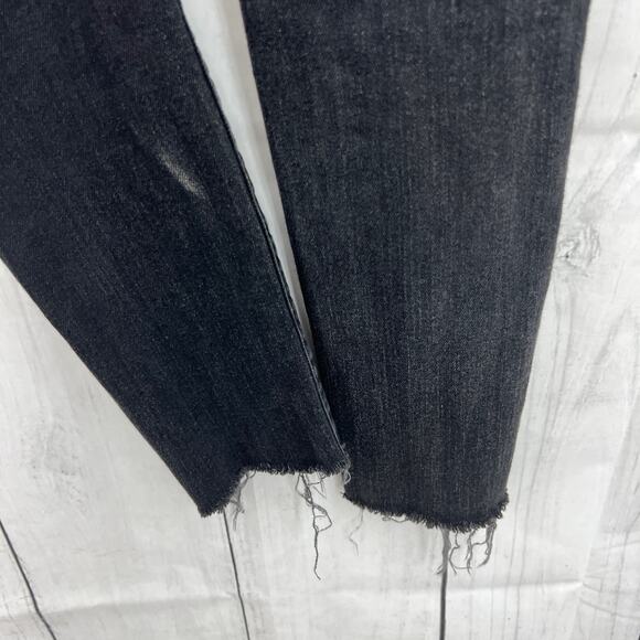 Objects Without Meaning 26x28 Short Distress Black Skinny Ankle Jeans High Rise - Picture 7 of 10